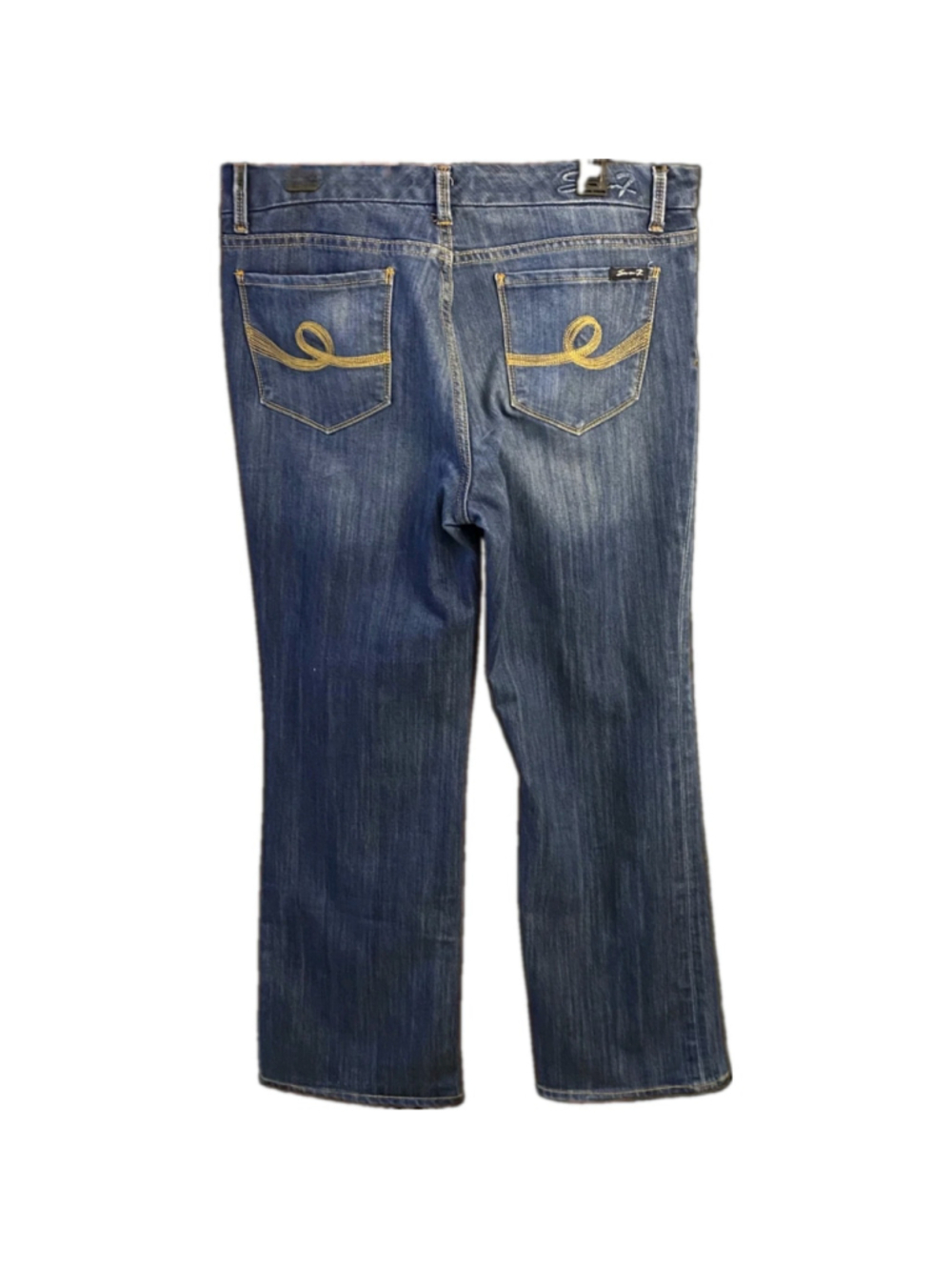 Seven7 Jeans Womens 14 Bootcut Medium Wash Stretch Denim Embroidered Pocket - Picture 2 of 9